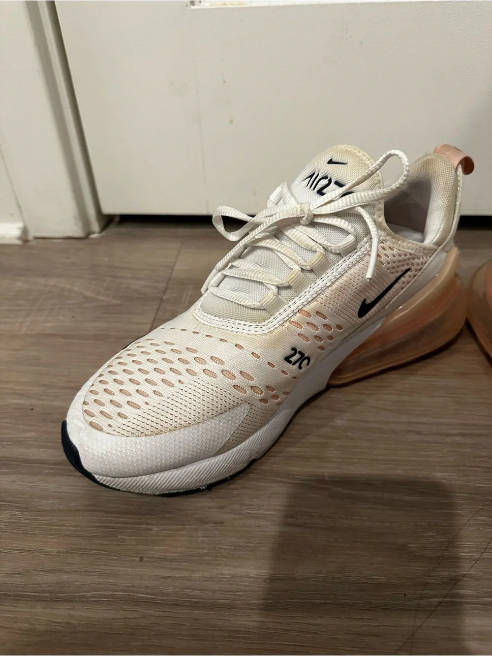 Nike Air Max 270 Sneakers in White and Peach